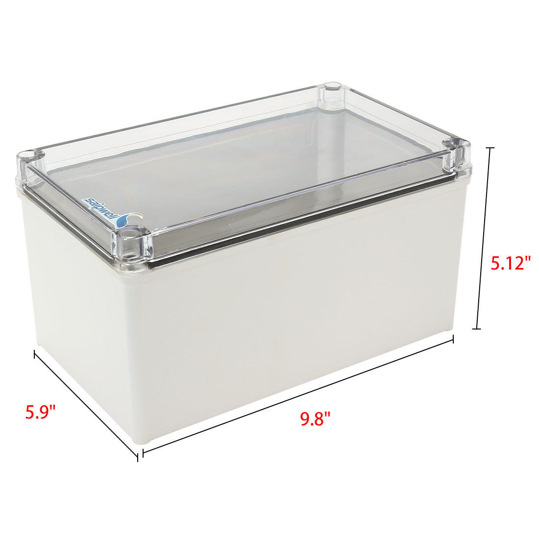 Harfington 9.8"x5.9"x5.1"(250mmx150mmx130mm) ABS Junction Box Universal Project Enclosure w PC Transparent Cover