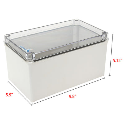 Harfington 9.8"x5.9"x5.1"(250mmx150mmx130mm) ABS Junction Box Universal Project Enclosure w PC Transparent Cover