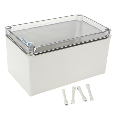 Harfington 9.8"x5.9"x5.1"(250mmx150mmx130mm) ABS Junction Box Universal Project Enclosure w PC Transparent Cover