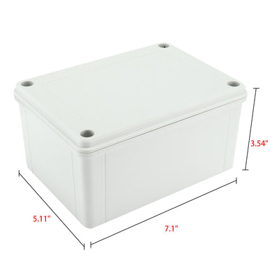 Harfington 7.1"x5.11"x3.54"(180mmx130mmx90mm) ABS Dustproof IP65 Junction Box Universal Electric Project Enclosure