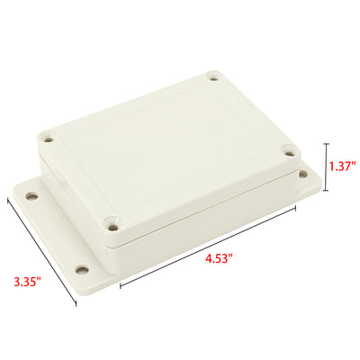 Harfington 4.53"x3.35"x1.37"(115mmx85mmx35mm) ABS Junction Box Universal Electric Project Enclosure w Fixed Ear
