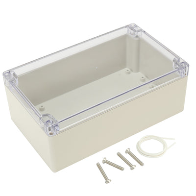 Harfington 7.9"x4.7"x2.9"(200mmx120mmx75mm) ABS Junction Box Universal Project Enclosure w PC Transparent Cover