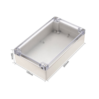 Harfington Uxcell 7.9"x4.7"x2.2"ABS Junction Box Universal Project Enclosure w PC Cover Light Gray