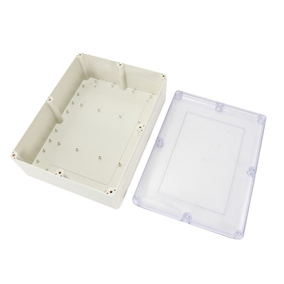 Harfington 12.6"x9.5"x4.3"(320mmx240mmx110mm) ABS Junction Box Universal Project Enclosure w PC Transparent Cover