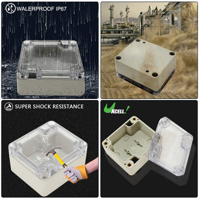Harfington 15"x10.2"x4.7"(380mmx260mmx120mm) ABS Junction Box Universal Project Enclosure w PC Transparent Cover