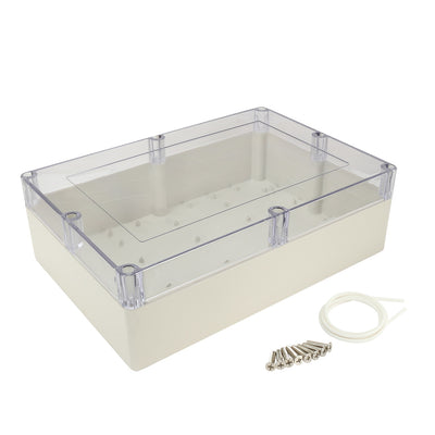 Harfington 15"x10.2"x4.7"(380mmx260mmx120mm) ABS Junction Box Universal Project Enclosure w PC Transparent Cover