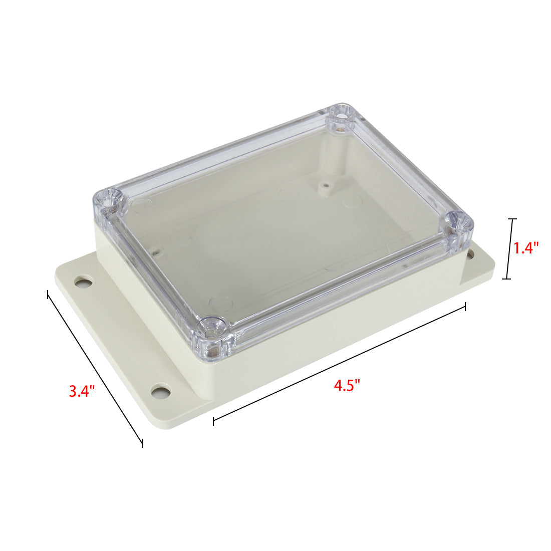 uxcell Uxcell 4.5"x3.4"x1.4"(115mmx85mmx35mm) ABS Junction Box Universal Project Enclosure w PC Transparent Cover