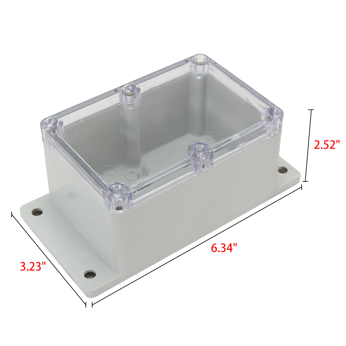 uxcell Uxcell 6.34"x3.23"x2.52"(161mmx82mmx64mm) ABS Junction Box Universal Project Enclosure w PC Transparent Cover