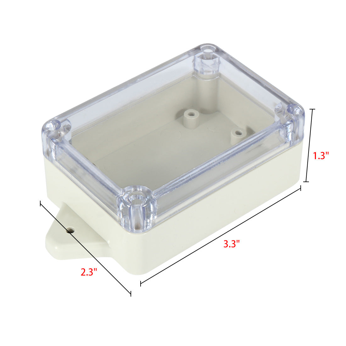 Harfington 3.3"x2.3"x1.3"(83mmx58mmx33mm) ABS Junction Box Universal Project Enclosure w PC Transparent Cover
