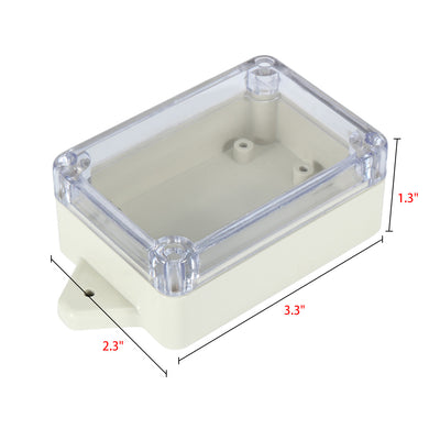 Harfington 3.3"x2.3"x1.3"(83mmx58mmx33mm) ABS Junction Box Universal Project Enclosure w PC Transparent Cover