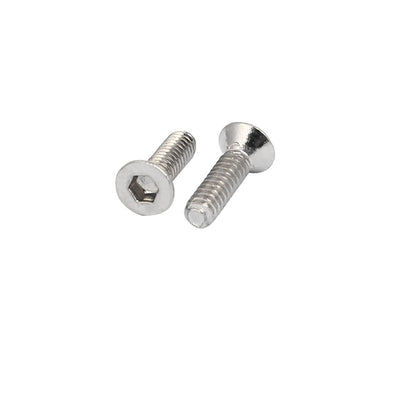 Harfington M1.6x6mm Grade 10.9 Countersunk Flat Head Hex Socket Cap Screw Silver Tone 50pcs