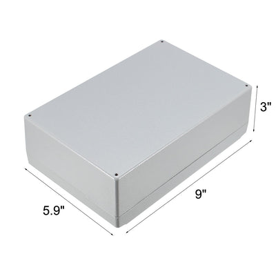 Harfington 9"x5.9"x3"(228mmx150mmx75mm) Aluminum Junction Box Universal Electric Project Enclosure