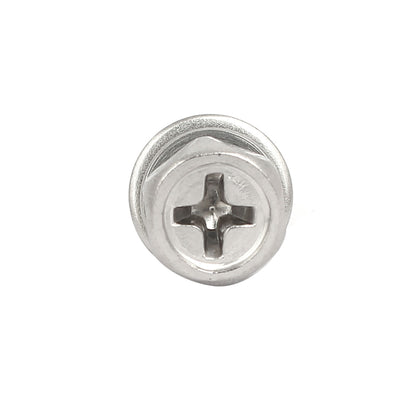 Harfington Uxcell M5x20mm 304 Stainless Steel Phillips Drive Hex Head Screw Nut w Washer 8 Sets