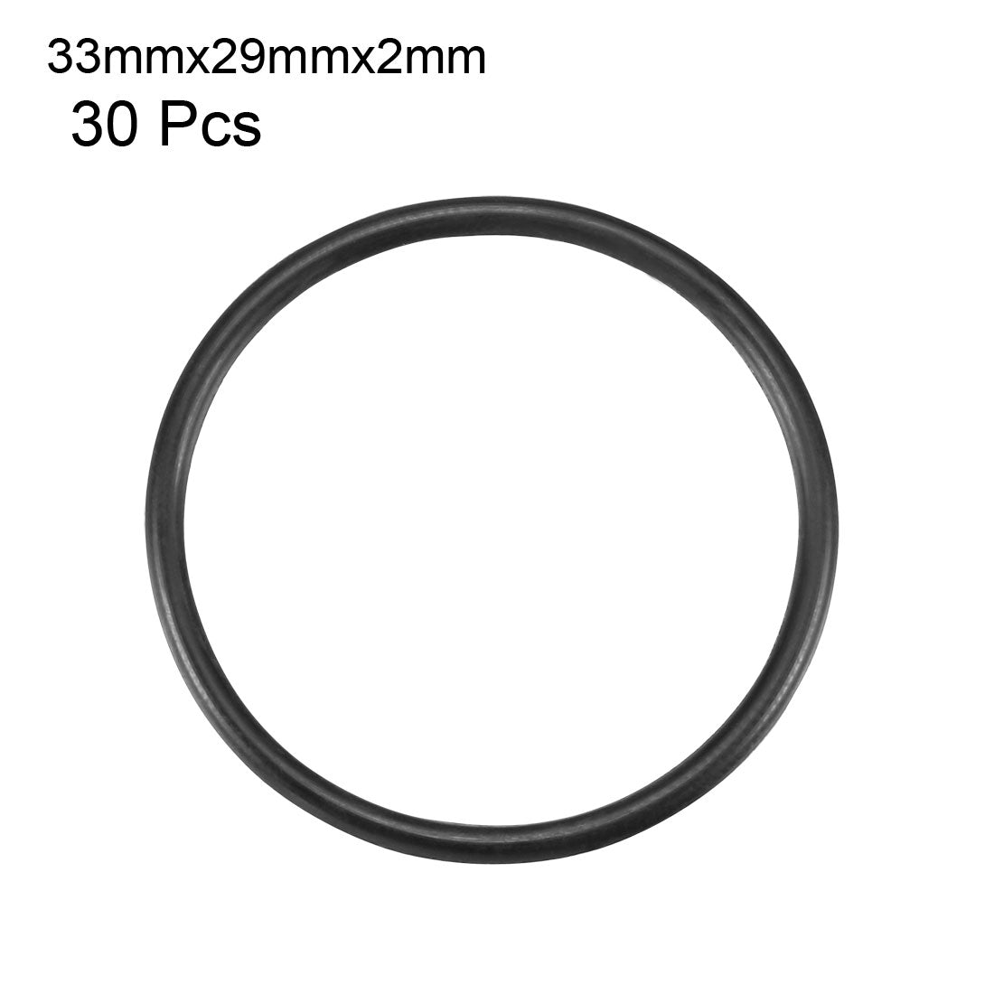 uxcell Uxcell 30Pcs Black 33mm Dia 2mm Thickness Flexible Rubber O Ring NBR Sealing Grommets