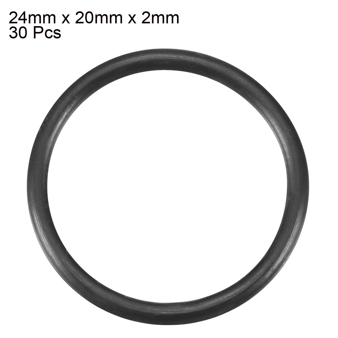 uxcell Uxcell 30Pcs Black 24 x 2mm Industrial Flexible Rubber O Ring Oil Sealing Grommets