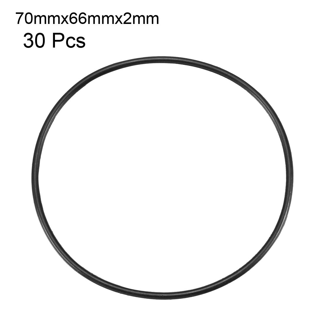 uxcell Uxcell 30 Pcs Black 70mm x 2mm Rubber Oil Resistant Sealing Ring O-shape Grommets