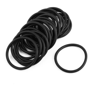uxcell Uxcell 20Pcs Black 26mm Dia 2mm Thickness Nitrile Rubber O Ring Sealing Grommets