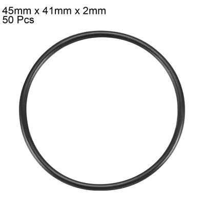 Harfington Uxcell 50Pcs Black 45 x 2mm Industrial Flexible Rubber O Ring Oil Sealing Grommets