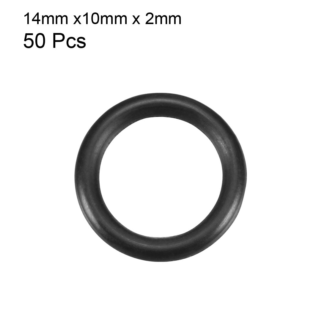 uxcell Uxcell 50 Pcs Black 14mm x 2mm Rubber Oil Resistant Sealing Ring O-shape Grommets