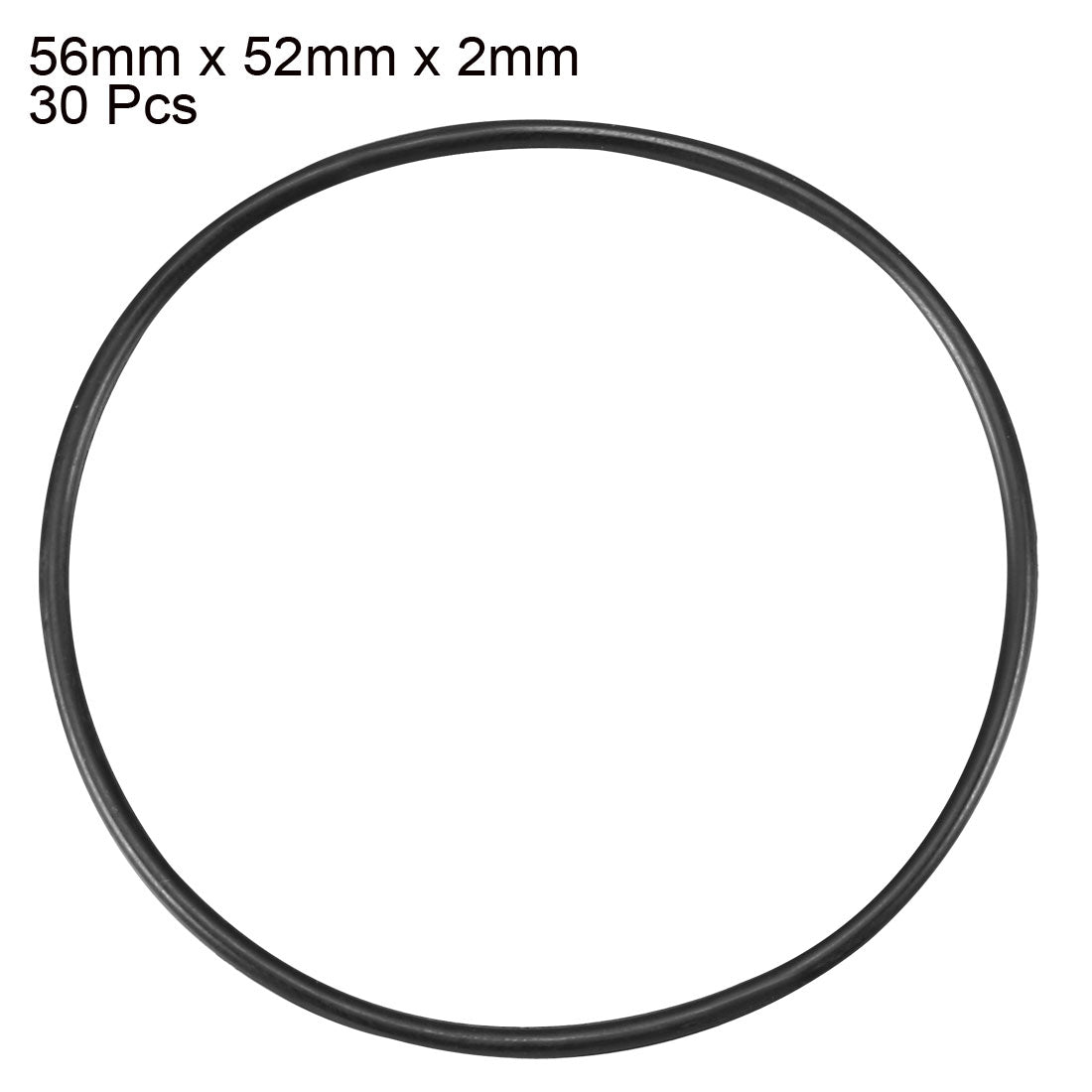 uxcell Uxcell 30 Pcs Black 56mm x 2mm Rubber Oil Resistant Sealing Ring O-type Grommets