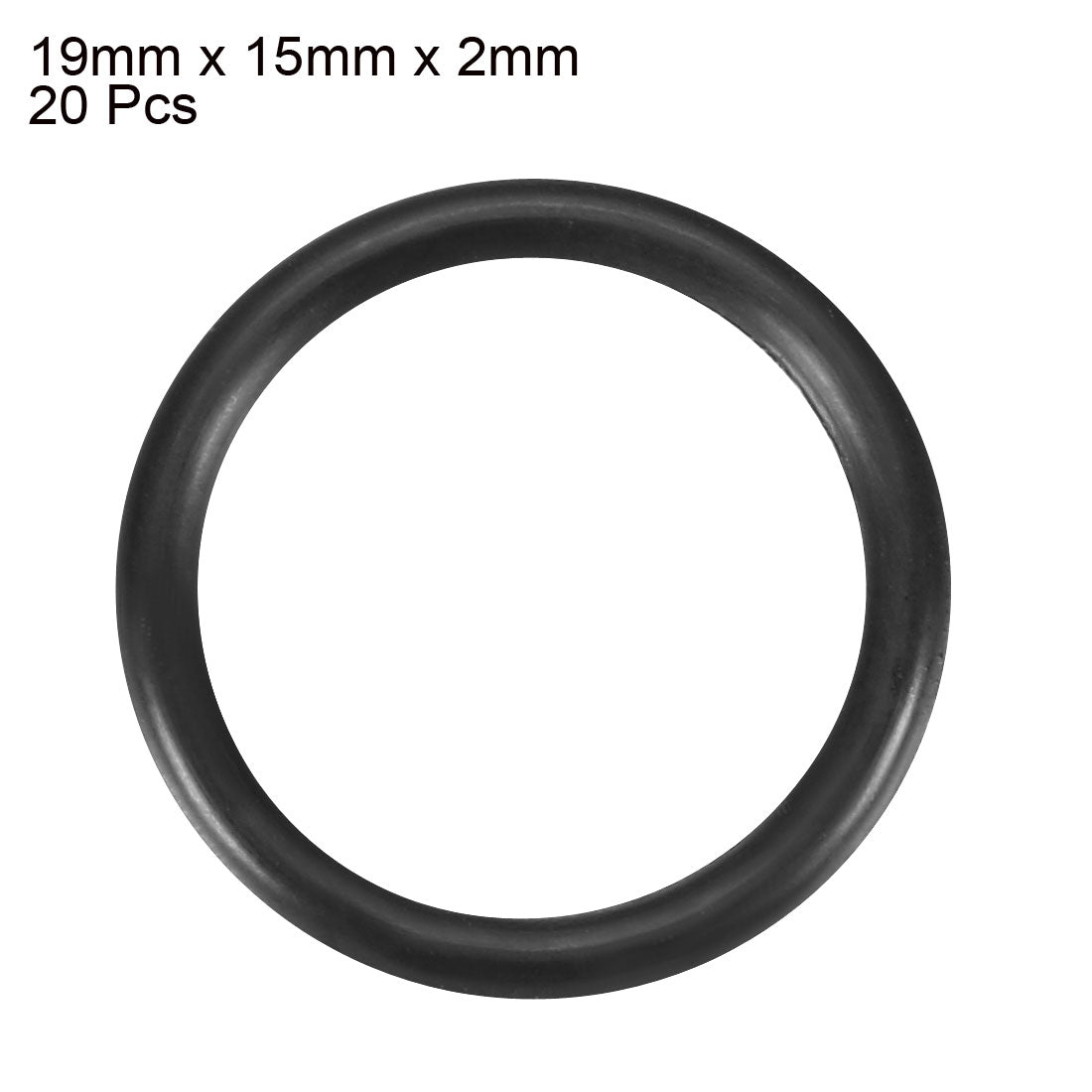 uxcell Uxcell 20Pcs Black 19 x 2mm Industrial Flexible Rubber O Ring Oil Sealing Grommets