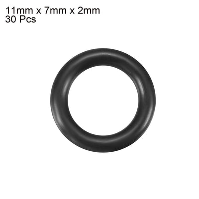Harfington Uxcell 30Pcs Black 11 x 2mm Industrial Flexible Rubber O Ring Oil Sealing Grommets