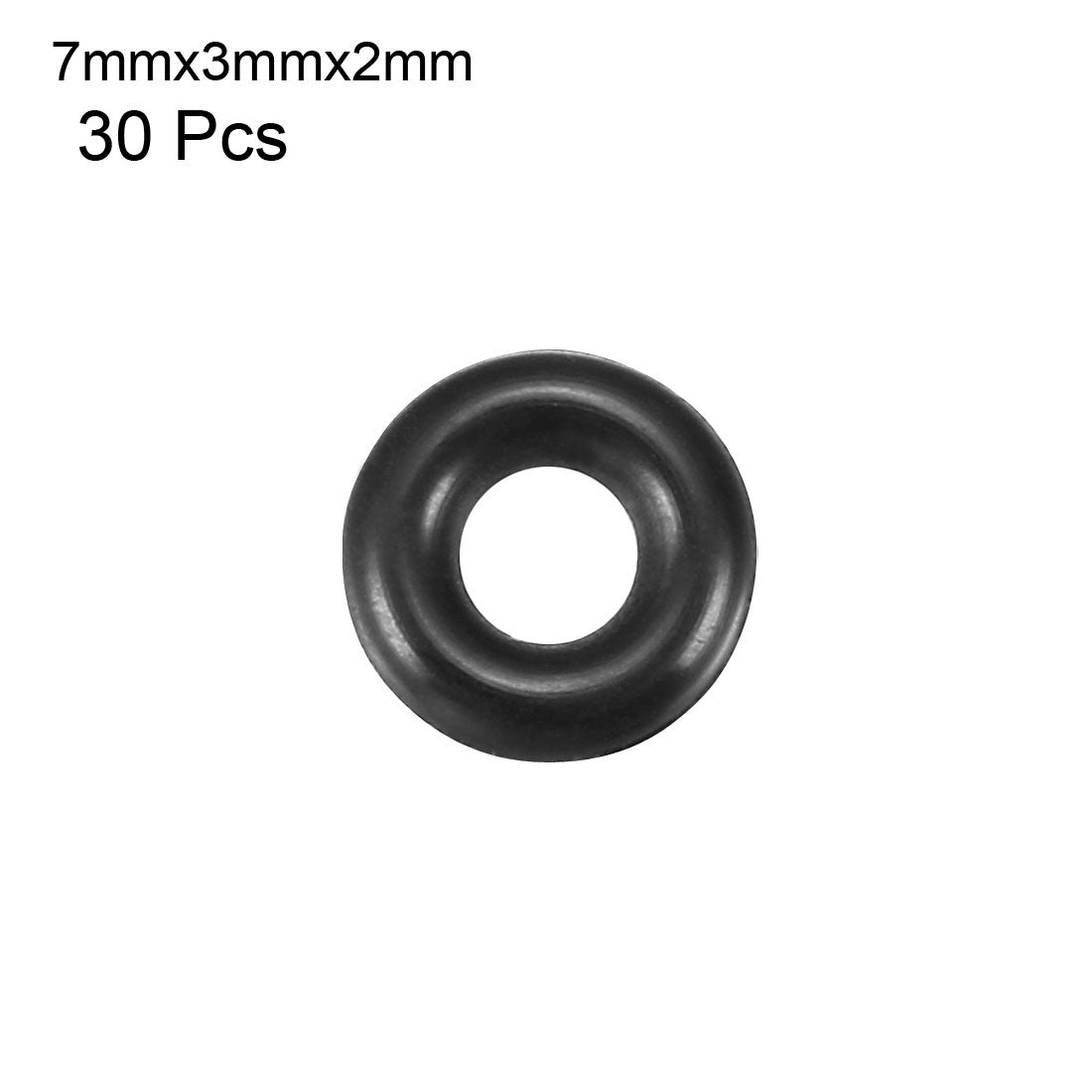 uxcell Uxcell 30Pcs Black 7 x 2mm Industrial Flexible Rubber O Ring Oil Sealing Grommets
