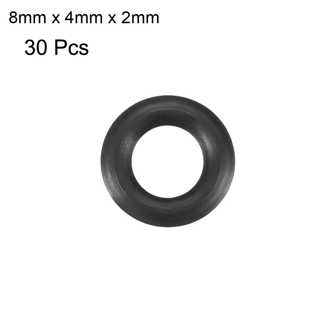 uxcell Uxcell 30 Pcs Black 8mm x 2mm Rubber Oil Resistant Sealing Ring O-shape Grommets