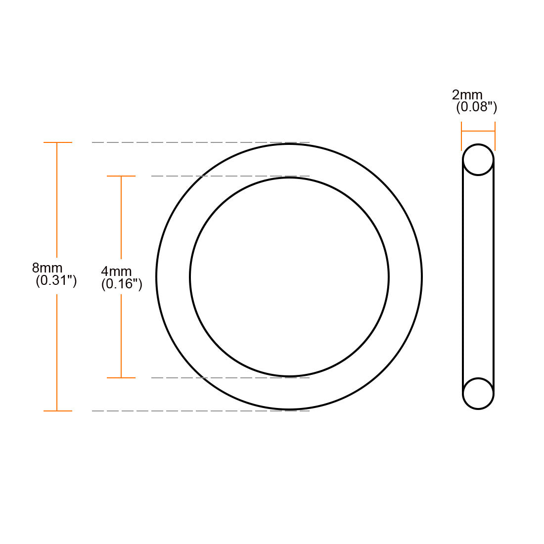 uxcell Uxcell 30 Pcs Black 8mm x 2mm Rubber Oil Resistant Sealing Ring O-shape Grommets