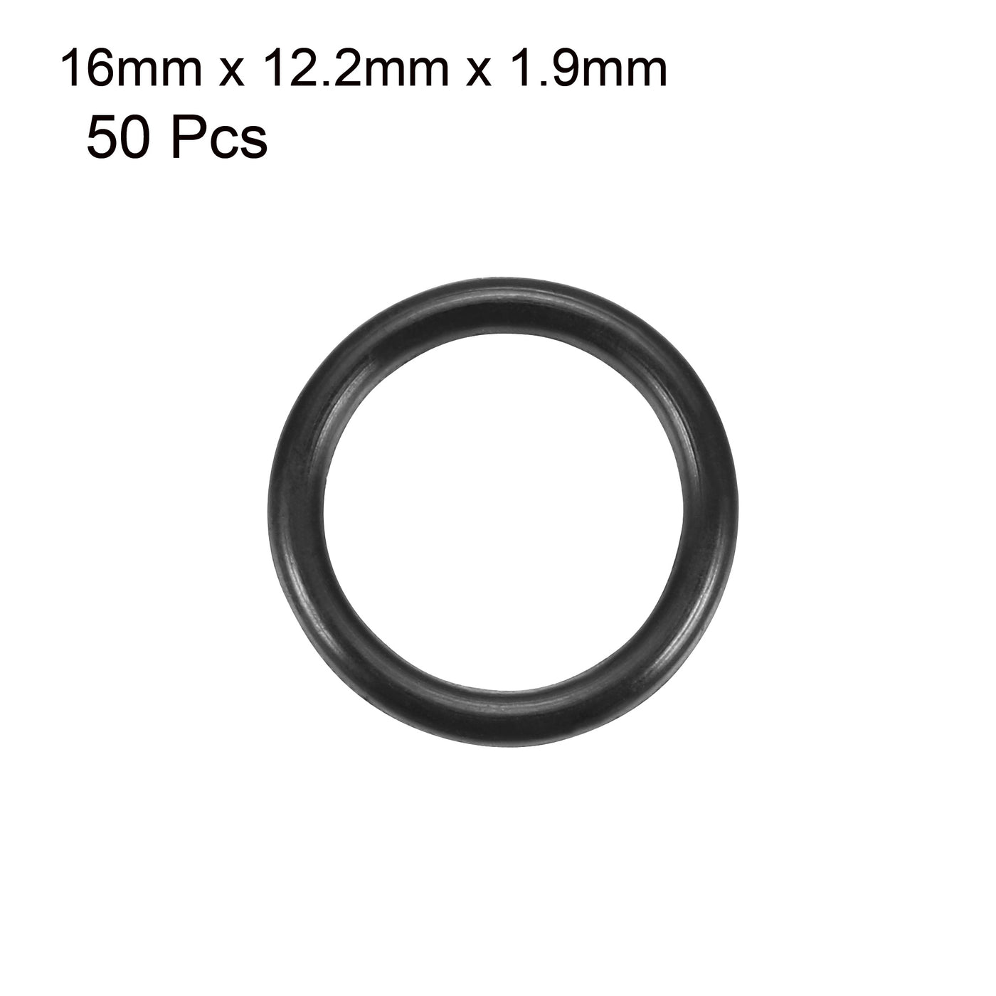 uxcell 50Pcs 16mm x 1.9mm Black Flexible Nitrile Rubber O Ring Oil Seal Washer Grommets