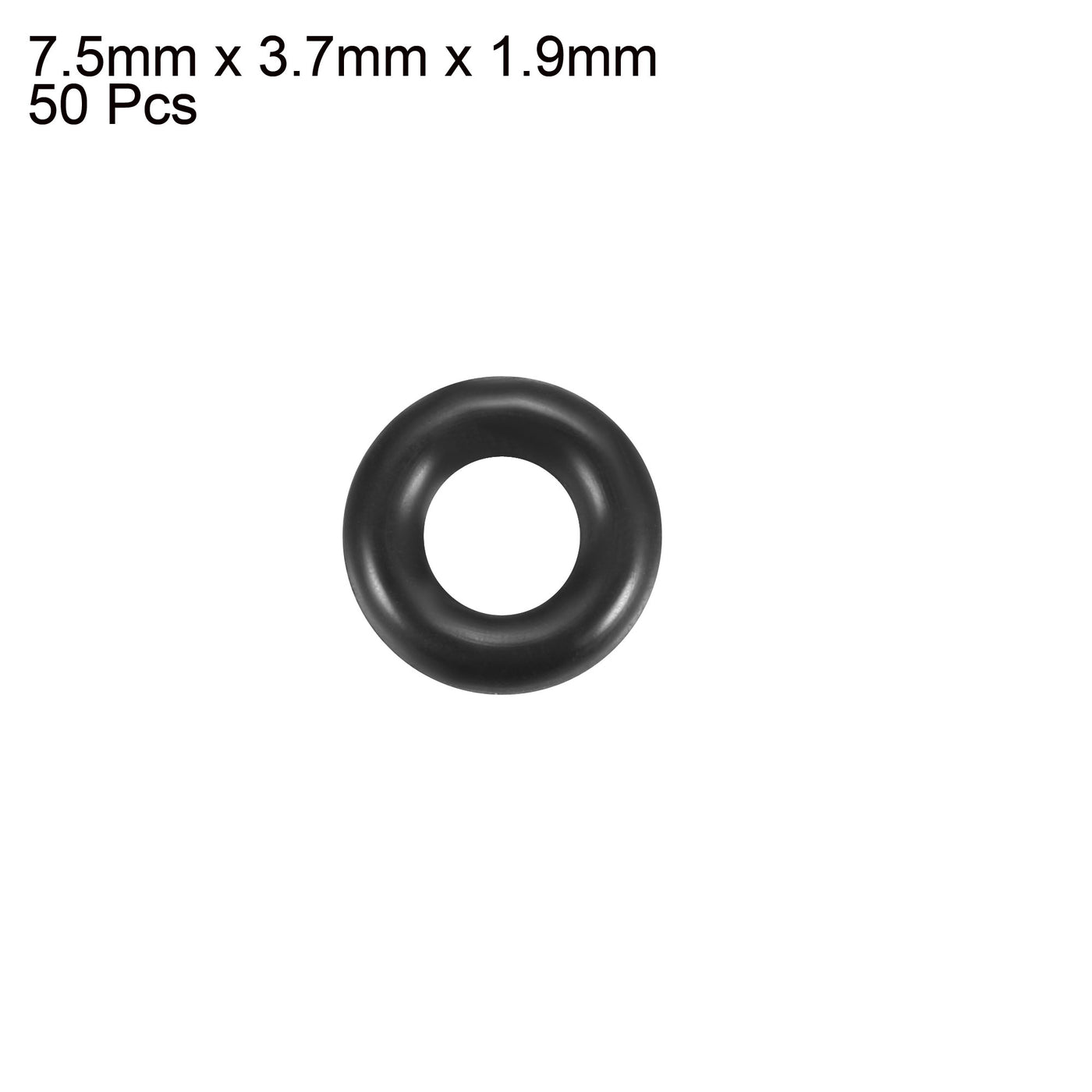 uxcell Uxcell 50Pcs 7.5mm x 1.9mm Black Flexible Nitrile Rubber O Ring Oil Seal Washer Grommets