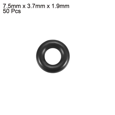 Harfington Uxcell 50Pcs 7.5mm x 1.9mm Black Flexible Nitrile Rubber O Ring Oil Seal Washer Grommets
