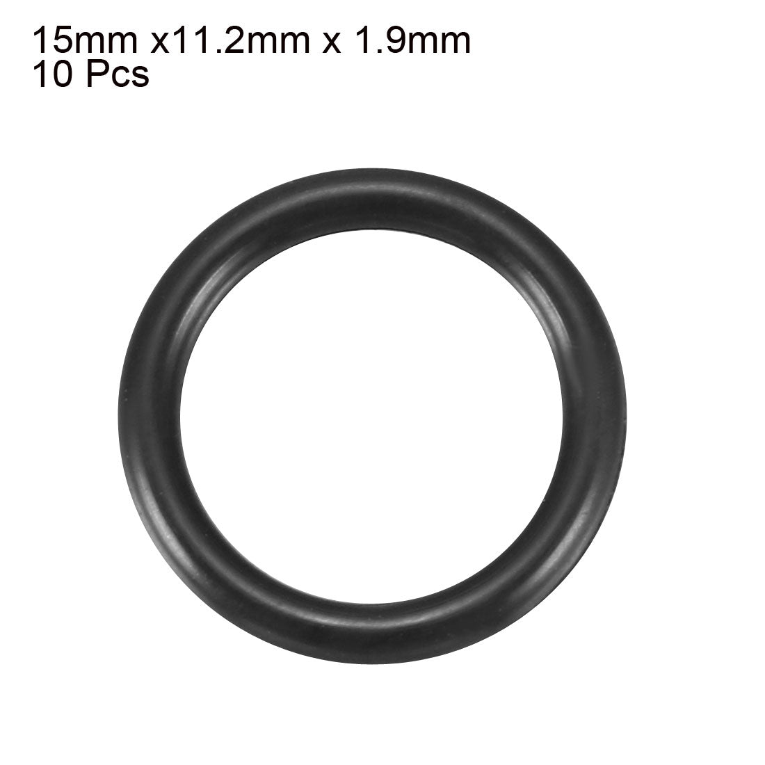 uxcell Uxcell 10Pcs 15mm x 1.9mm Black Flexible Nitrile Rubber O Ring Oil Seal Washer Grommets