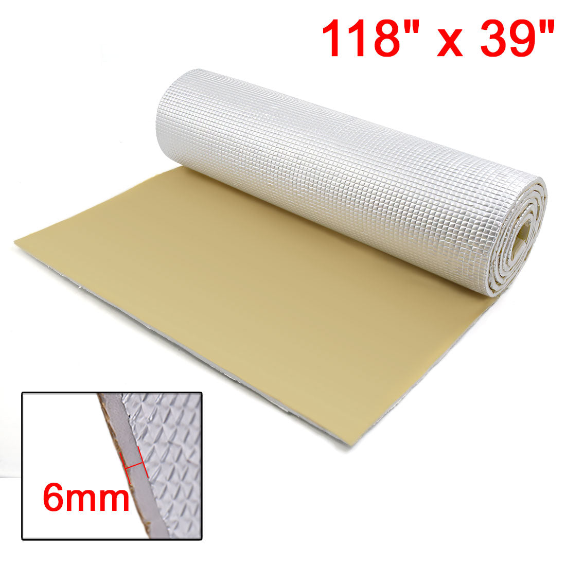 uxcell Uxcell 236mil 32.29sqft Car Audio Stereo Sound Deadener Heat Insulation Mat 118" x 40"
