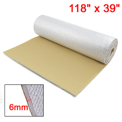 Harfington Uxcell 236mil 32.29sqft Car Audio Stereo Sound Deadener Heat Insulation Mat 118" x 40"