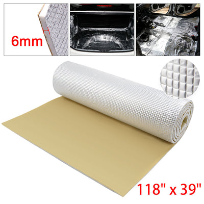 Harfington Uxcell 236mil 32.29sqft Car Audio Stereo Sound Deadener Heat Insulation Mat 118" x 40"