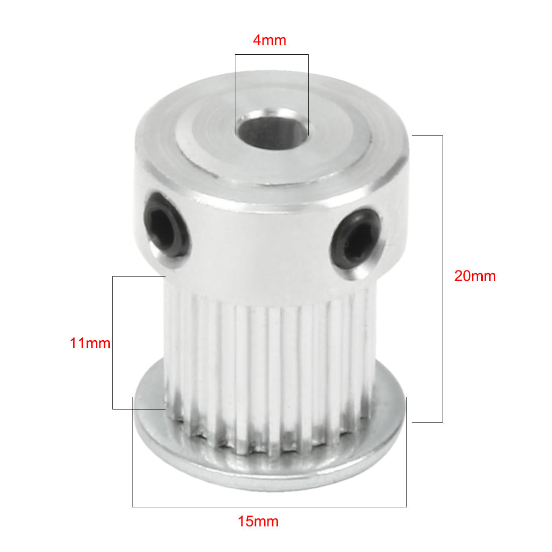 Harfington Aluminum M-X-L 20 Teeth 4mm Bore Timing Belt Idler Pulley Flange Synchronous Wheel 10mm Belt for 3D Printer CNC