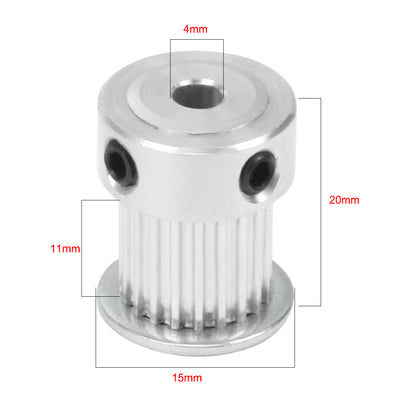 Harfington Aluminum M-X-L 20 Teeth 4mm Bore Timing Belt Idler Pulley Flange Synchronous Wheel 10mm Belt for 3D Printer CNC