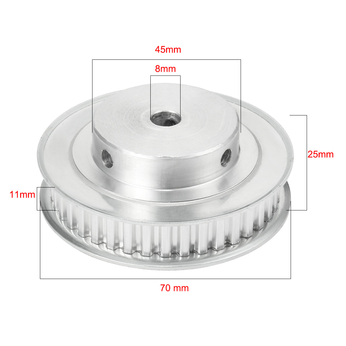 uxcell Aluminum XL 40 Teeth mm Bore Timing Belt Idler Pulley Flange Synchronous Wheel for 10mm Belt CNC