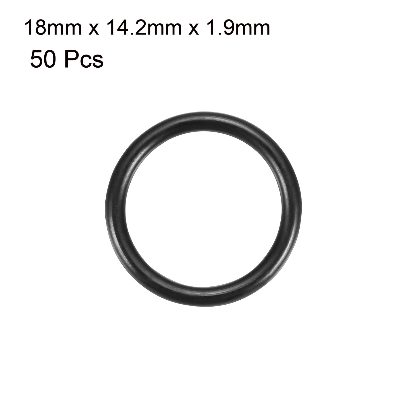 uxcell 50Pcs Black Round Nitrile Butadiene Rubber NBR O-Ring 18mm OD 1.9mm Width