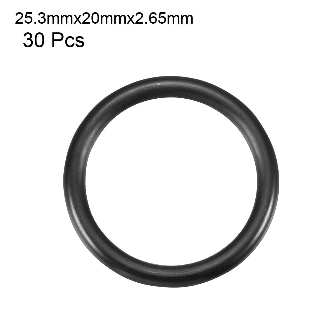 uxcell Uxcell 30Pcs Black Round Nitrile Butadiene Rubber NBR O-Ring 20mm x 2.65mm Width