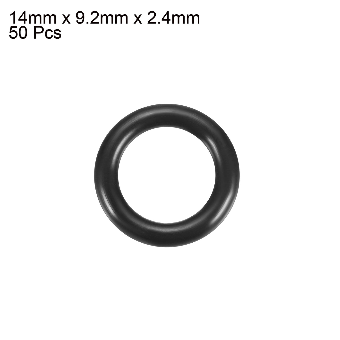 uxcell Uxcell 50Pcs 14mm x 2.4mm Black Flexible Nitrile Rubber O Ring Oil Seal Washer Grommets