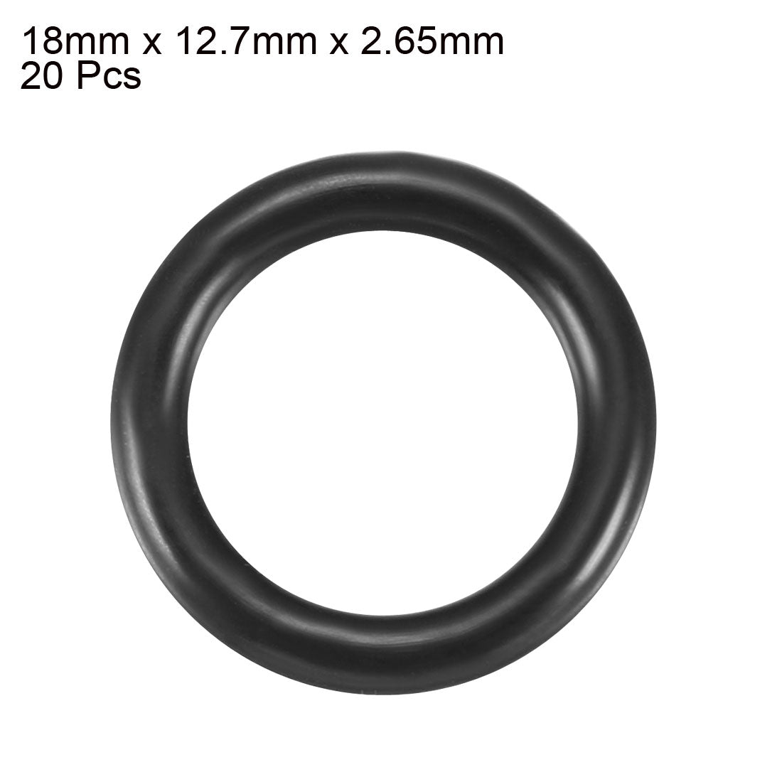 uxcell 20Pcs Black Round Nitrile Butadiene Rubber NBR O-Ring 18mm OD 2.65mm Width