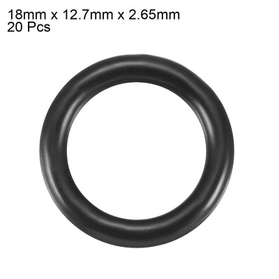 Harfington 20Pcs Black Round Nitrile Butadiene Rubber NBR O-Ring 18mm OD 2.65mm Width