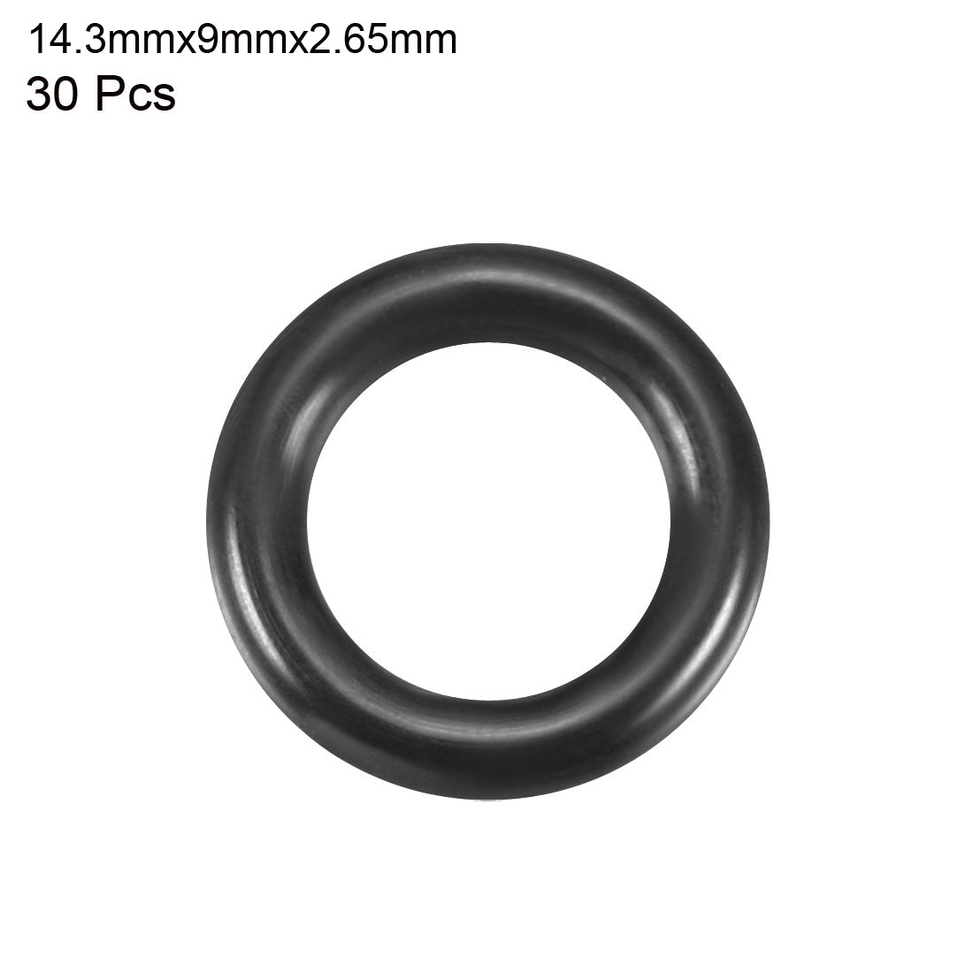 uxcell 30Pcs Black Round Nitrile Butadiene Rubber NBR O-Ring 9mm Inner Dia 2.65mm Width