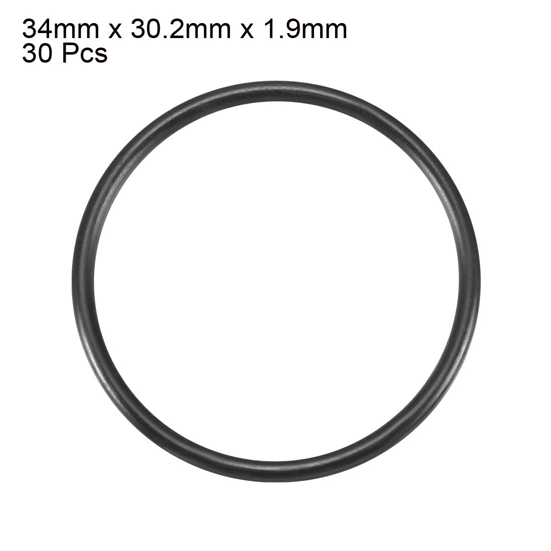 uxcell 30Pcs 34mm x 1.9mm Black Flexible Nitrile Rubber O Ring Oil Seal Washer Grommets