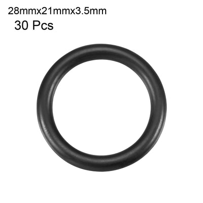 Harfington Uxcell 30Pcs Black Round Nitrile Butadiene Rubber NBR O-Ring 28mm OD 3.5mm Width