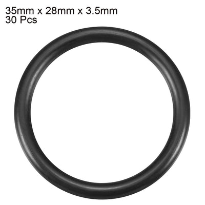 Harfington Uxcell 30Pcs Black Round Nitrile Butadiene Rubber NBR O-Ring 35mm OD 3.5mm Width
