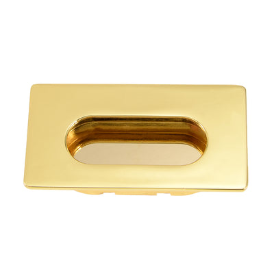 Harfington Uxcell 3" x 1-3/5" Recessed Sliding Door Handle Flush Pull Zinc Alloy Gold Tone