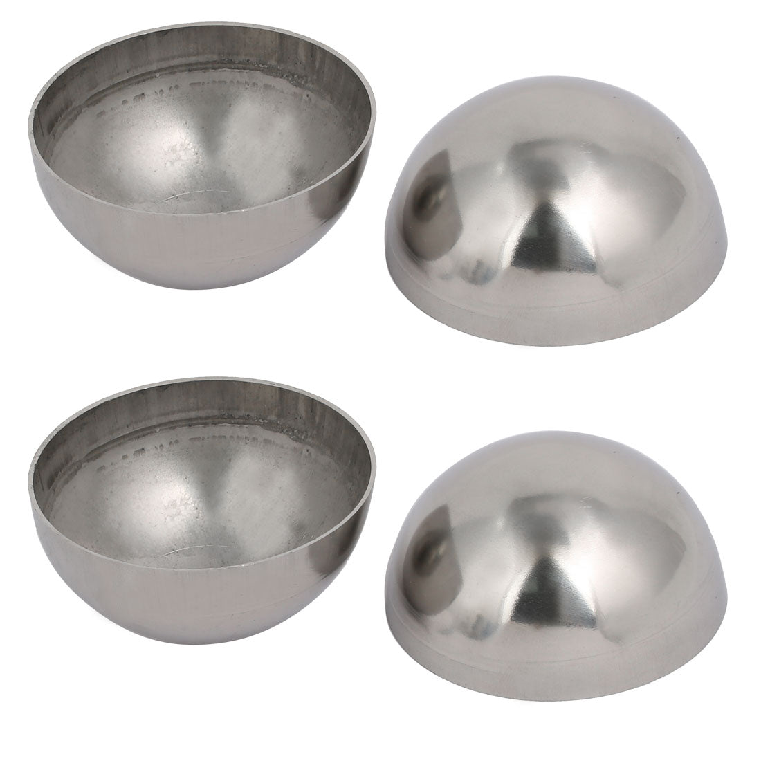 uxcell Uxcell 63mm OD 1mm Thickness 304 Stainless Steel Hollow Half Round Railing Balls 4pcs